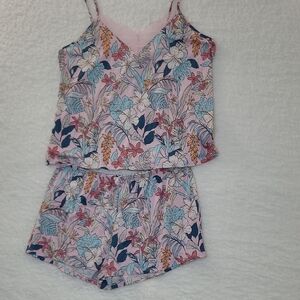 Flora Shorts Pajama Set with Sleeveless Top size Large